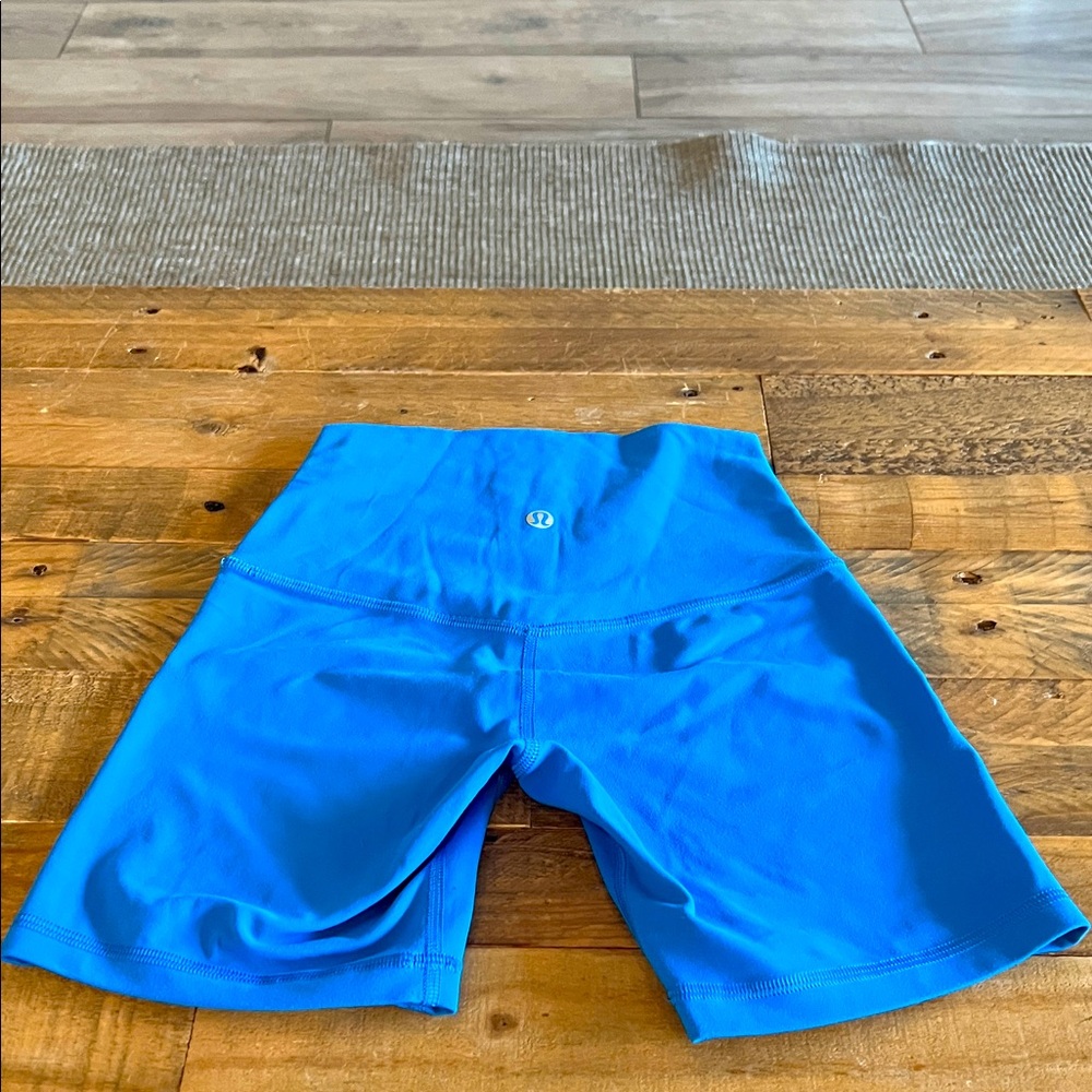 Lululemon biker short.  Size 0.  Aqua color, gently used. 6 inch inseam.